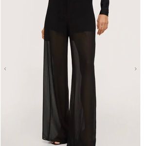 Sheer fabric, Palazzo, High waist, Zip and hook fastening, Party and events